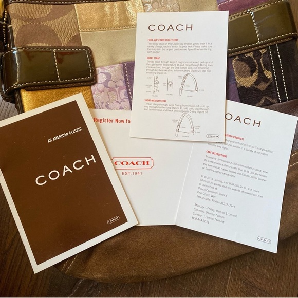 VTG Y2K Coach Eva Patchwork Purple Collectable Limited Edition 4 Way ShoulderBag - Picture 12 of 14